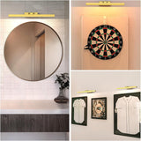 Picture Light Battery Operated, 16in Wireless Art Light for Paintings CCT Dimmable Recharging Battery Picture Light with Remote Control for Gallery Dartboard Art Bedroom Bathroom Gold - Low Angle