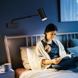 Rechargeable Picture Light with Remote Control, Adjustable Wall Sconce, 4000mAh Battery, Dimmable LED Art Light for Gallery, Bedroom & Bathroom - Close-Up Angle