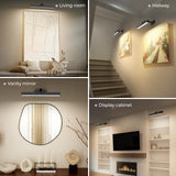 Picture Lights for Wall, Battery Operated Picture Light 16in Gallery Light for Paintings CCT Dimmable Recharging Battery Wall Light with Remote Control for Living Room Dartboard Art Black - Rear View