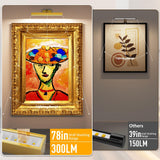 Picture Lights for Wall, Battery Operated Picture Light 16in Gallery Light for Paintings CCT Dimmable Gold - 45-Degree Angle