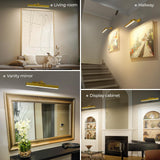 Picture Lights for Wall, Battery Operated Picture Light 16in Gallery Light for Paintings CCT Dimmable Gold - Rear View