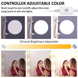 LED Makeup Vanity Lights with 14 Dimmable Light Bulbs, Hollywood Style Cosmetic Mirror Lights, USB Cable, 3 Color Modes for Dressing Room Tabletop Bedroom - 45-Degree Angle