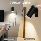 Battery Operated Wall Sconce CCT Dimmable Wireless Reading Light, Rechargeable LED Wall Light with Magnet Ball, Picture Wall Light Decor for Reading Bedroom Bedside - Close-Up Angle