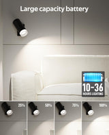 LED Wall Sconce, Wireless Battery Operated Wall Sconce with Rechargeable Battery Operated 12RGB and 3CCT Dimmable Magnetic Light, for Bedroom Bedside Reading Living Room Picture - 45-Degree Angle