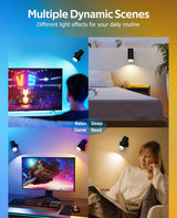 LED Wall Sconce, Wireless Battery Operated Wall Sconce with Rechargeable Battery Operated 12RGB and 3CCT Dimmable Magnetic Light, for Bedroom Bedside Reading Living Room Picture - Low Angle