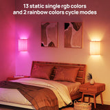 Battery Operated Wall Lights, 2 Pack Boho Decor with Remote Control, RGB Color Rustic Wall Sconces, Fabric Linen Shade Lighting - 45-Degree Angle