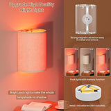 Battery Operated Wall Lights, 2 Pack Boho Decor with Remote Control, RGB Color Rustic Wall Sconces, Fabric Linen Shade Lighting - Rear View