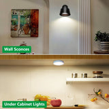 AIBOO Art Display Light, Picture Light Rechargeable Black, Color Changing & Dimmable with Remote LED Rotatable Wall Light for Pictures, Paintings, Portraits, Artworks - Rear View
