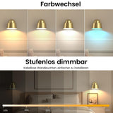 AIBOO Night Light Wireless Wall Light Indoor LED 2 Pack,Battery Operated Wall Lights Rechargeable Lamp with Remote,Touch Lamp Dimmable Wall Sconces Bedside Lamp for Bedroom Livingroom (Gold, 2Pack) [Energy Class E] - Side View