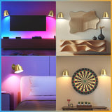 AIBOO Night Light Wireless Wall Light Indoor LED 2 Pack,Battery Operated Wall Lights Rechargeable Lamp with Remote,Touch Lamp Dimmable Wall Sconces Bedside Lamp for Bedroom Livingroom (Gold, 2Pack) [Energy Class E]