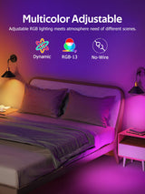 Battery Operated Wall Sconce, Wireless Wall Lights Set of 2, 13 RGB Colors Dimmable Battery Powered Wall Lamp with Remote Memory Function Auto Timer for Bedroom Living Room Hallway - Side View