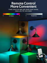 Battery Operated Wall Sconce, Wireless Wall Lights Set of 2, 13 RGB Colors Dimmable Battery Powered Wall Lamp with Remote Memory Function Auto Timer for Bedroom Living Room Hallway - Top-Down View