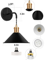 Battery Operated Wall Sconce, Wireless Wall Lights Set of 2, 13 RGB Colors Dimmable Battery Powered Wall Lamp with Remote Memory Function Auto Timer for Bedroom Living Room Hallway - Rear View