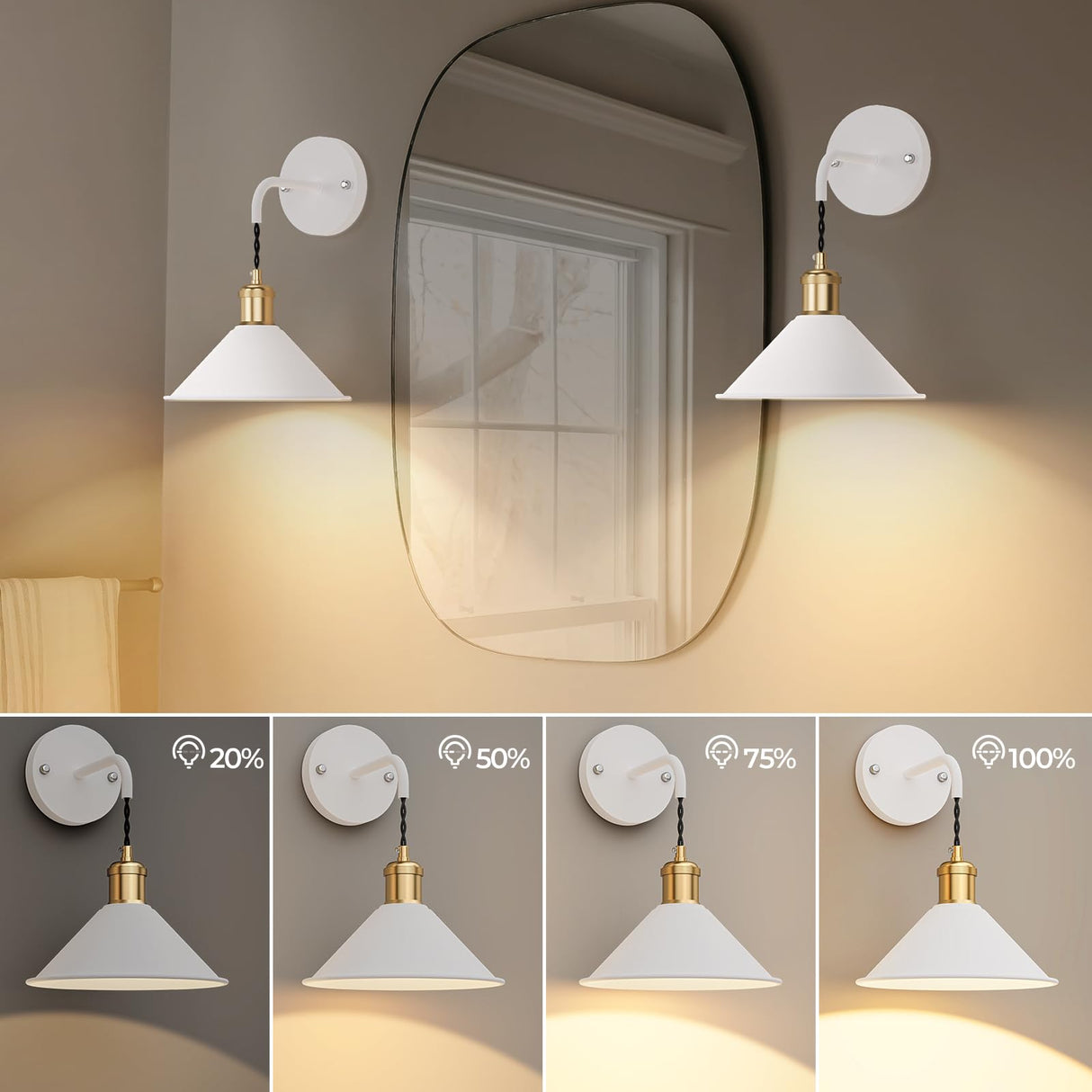 Battery Operated Wall Sconce, Wireless Wall Lights Set of 2, 13 RGB Colors Dimmable Battery Powered Wall Lamp with Remote, Memory Function, Timer for Bedroom, Living Room