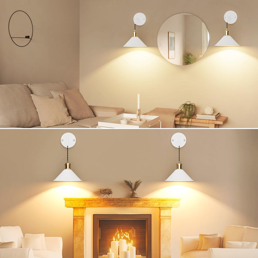 Battery Operated Wall Sconce, Wireless Wall Lights Set of 2, 13 RGB Colors Dimmable Battery Powered Wall Lamp with Remote, Memory Function, Timer for Bedroom, Living Room