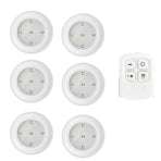 6 LED Light Set with Remote - Cool White for Cabinets & Displays