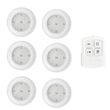 6 LED Light Set with Remote - Cool White for Cabinets & Displays
