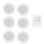 6 LED Light Set with Remote - Cool White for Cabinets & Displays