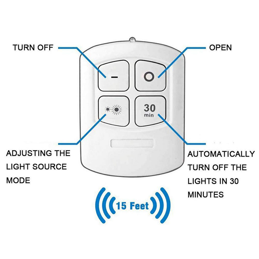 6 LED Light Set with Remote - Cool White for Cabinets & Displays