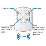 6 LED Light Set with Remote - Cool White for Cabinets & Displays - Rear View