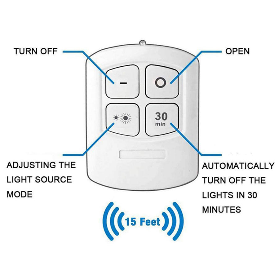 6 LED Light Set with Remote - Cool White for Cabinets & Displays