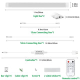 Led Under Cupboard Kitchen Lights, Dimmable Bar Cupboard Lights with Remote Control for Wardrobe,Cupboards, Closets, Display Cabinets（Natural White,2 Pack） - Front View