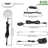 Dimmable & Timing Under Counter Lights Kitchen with Wireless RF Remote,Ultra-Thin 240V LED Cabinet Lights,12W Shelf Lights，4 Lights,Daylight White - Side View