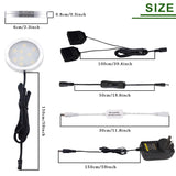 Dimmable & Timing Under Counter Lights Kitchen with Wireless RF Remote,Ultra-Thin 240V LED Cabinet Lights,12W Shelf Lights，6 Lights,Daylight White - Side View