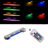 LED Under Cabinet Night Lights Kit for Glass Edge Shelf Back Side Lighting Using Flexible Cable and Clip with RF Remote(6 Lights RGB) - Side View