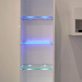 LED Under Cabinet Night Lights Kit for Glass Edge Shelf Back Side Lighting Using Flexible Cable and Clip with RF Remote(6 Lights RGB) - Rear View