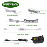 LED Under Cabinet Night Lights Kit for Glass Edge Shelf Back Side Lighting Using Flexible Cable and Clip with RF Remote(6 Lights RGB) - Close-Up Angle
