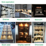 Dimmable LED Under Cabinet Lighting, Counter Showcase Kitchen Lighting Fixtures with 12V Plug in Adapter and Dimmable Wireless Remote Control, 3 Ultra Slim Puck Lights Kit (Warm White2700K) - 45-Degree Angle