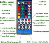 RGBWW RGB + Warm White Color Changing Christmas Xmas Under Cabinet LED Lights Kit IR Remote Puck Lights for Kitchen Counter Shelf Furniture Ambiance Lighting (RGBWW, 4 Lights, 12W) - Side View