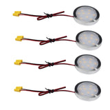 Under Cabinet LED Puck Lights, 2W Hardwired Round LED Spot Lights, 30cm Lead Wire, 12V DC Low Voltage, Perfect for Kitchen Counter, Cabinet, RV Interior, Boat & Marine Lighting (4 Pack 6000K Daywhite)