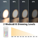 LED Puck Lights with Remote Battery Powered RGB Puck Light for E27 Chandelier,Dimmable Puck Light for Table Lamp Cupboard - Side View