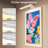 Picture Light Battery Operated, 16in Wireless Art Light for Paintings CCT Dimmable Recharging Battery Picture Light with Remote Control for Gallery Dartboard Art Bedroom Bathroom White - Front View