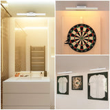 Picture Light Battery Operated, 16in Wireless Art Light for Paintings CCT Dimmable Recharging Battery Picture Light with Remote Control for Gallery Dartboard Art Bedroom Bathroom White - Top-Down View