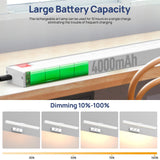 Picture Light Battery Operated, 16in Wireless Art Light for Paintings CCT Dimmable Recharging Battery Picture Light with Remote Control for Gallery Dartboard Art Bedroom Bathroom White - 45-Degree Angle