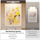 Picture Light Battery Operated, 16in Wireless Art Light for Paintings CCT Dimmable Recharging Battery Picture Light with Remote Control for Gallery Dartboard Art Bedroom Bathroom White - Close-Up Angle
