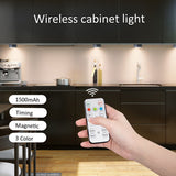 AIBOO Rechargeable Cabinet Lights, 6 Pack Puck Lights, 3 Colour, Remote, Black - Side View