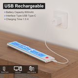 AIBOO Under Cabinet Lights, 4 Pack Rechargeable Motion Sensor Lights, 23.3 cm Magnetic LED Cupboard Lights, 3 Colour Temperatures, Dimmable USB-C Lights for Kitchen Wardrobe Stairs - Close-Up Angle