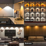 3 Lights LED Rechargeable Slim Cabinet Light, 2cm, Remote Control, Magnetic Mount - Low Angle