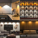 6 Lights LED Rechargeable Slim Cabinet Light, 2cm, Remote Control, Magnetic Mount