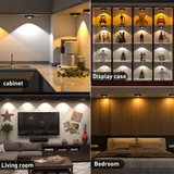 3 Lights LED Rechargeable Slim Cabinet Light, 2cm, Remote Control, Magnetic Mount - Top-Down View