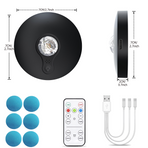 6 Lights LED Rechargeable Slim Cabinet Light, 2cm, Remote Control, Magnetic Mount