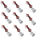 12V Under Cabinet LED Lights 9 Packs of Recessed Mini Downlights with Hardwired Cable and Connectors for Indoor Cupboard Bookshelf Stair Lighting (Cool White)
