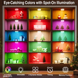Puck Lights with Remote Control, 4-Pack Wireless Stick On Lights for Under Cabinet, Closet, Bedroom, Staircase & Bookshelf, 3000mAh Battery Operated Color Changing Lighting (RGB&CCT) - Front View