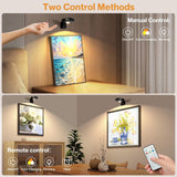 Rechargeable Picture Lights, 6 Pack Black Wireless Art Lights with Remote and Touch Control, 3 Colour Temperatures, Stepless Dimming, Magnetic Wall Lights for Paintings, Photos and Displays - Rear View