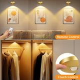 Rechargeable Picture Lights, 6 Pack Gold Wireless Art Lights with Remote and Touch Control, 3 Colour Temperatures, Stepless Dimming, Magnetic Wall Lights for Paintings, Photos and Displays - Side View