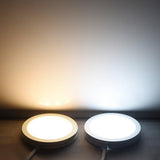 LED Under Cabinet Puck Lights, Color Temperature Changeable Under Counter Lighting，Warm+White Dual Color with Dimmable Controller for Kitchen Shelf Ambiance Accent Lighting (6 Lights) - Top-Down View